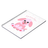 Welpe Hund Pink Personalisierter Cartoon Einfach Notizblock (Linke Seite)