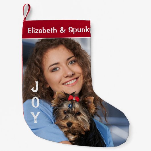 Welpe Hund Tier Foto Urlaub personalisieren Kleiner Weihnachtsstrumpf (Vorderseite)