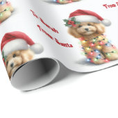 Welpe Hund Weihnachtsbeleuchtung personalisieren N Geschenkpapier (Rolleneckpunkt)