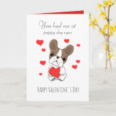 Welpe Hunde Augen Niedlich Valentinin Karte (Gelbe Blume)