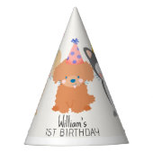 Welpe Hunde Geburtstagsfeiererhut Partyhütchen (Vorderseite)