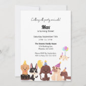 Welpe Hunde Party Tiere Geburtstag Einladung (Vorderseite)