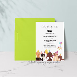 Welpe Hunde Party Tiere Geburtstag Einladung