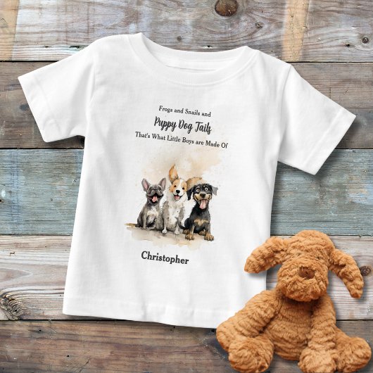 Welpe Hunde Schwänze Rhyme Baby Boy Personalisiert Baby T-shirt