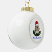 Welpe Hunde Weihnachtsschmuck Keramik Kugel-Ornament (Links)