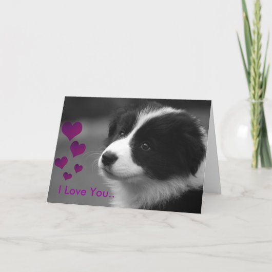 Welpe, ich Liebe dich Karte (Vorderseite)