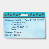 Welpe-ID-Karte - blau Ausweis (Rückseite)