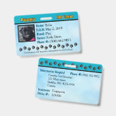 Welpe-ID-Karte - blau Ausweis (Vorder- & Rückseite)