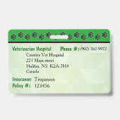 Welpe-ID-Karte - grün Ausweis (Rückseite)