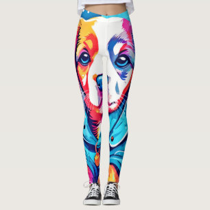 Welpe im blauen Mantel-Design Leggings