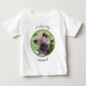 Welpe im Garten Malerei Original Kunst Baby T-shirt (Vorderseite)