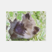 Welpe im Garten Malerei Original Kunst Fleecedecke (Vorderseite (Horizontal))