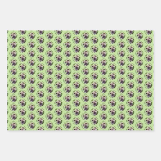 Welpe im Garten Malerei Original Kunst Geschenkpapier Set (Vorderseite)