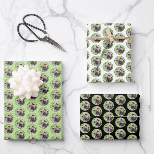 Welpe im Garten Malerei Original Kunst Geschenkpapier Set (Vorderseite)