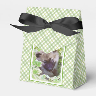 Welpe im Garten Malerei Original Kunst Geschenkschachtel