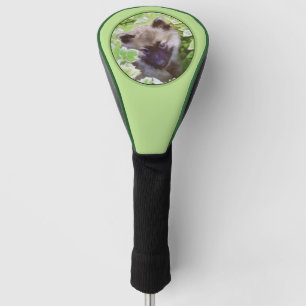 Welpe im Garten Malerei Original Kunst Golf Headcover