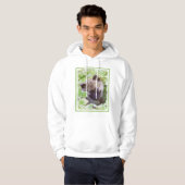 Welpe im Garten Malerei Original Kunst Hoodie (Vorne ganz)