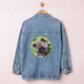 Welpe im Garten Malerei Original Kunst Jeansjacke (Hangar)