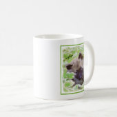Welpe im Garten Malerei Original Kunst Kaffeetasse (VorderseiteRechts)