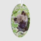 Welpe im Garten Malerei Original Kunst Ornament (Vorderseite)