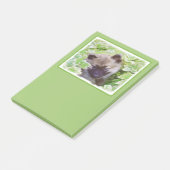 Welpe im Garten Malerei Original Kunst Post-it Klebezettel (angewinkelt)