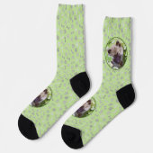 Welpe im Garten Malerei Original Kunst Socken (Linkes Detail)