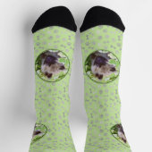 Welpe im Garten Malerei Original Kunst Socken (Oben)