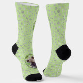 Welpe im Garten Malerei Original Kunst Socken (Gewinkelt)