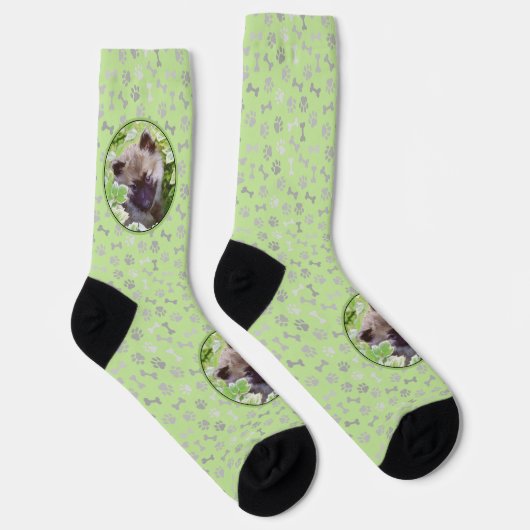 Welpe im Garten Malerei Original Kunst Socken (Rechts)