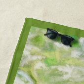 Welpe im Garten Malerei Original Kunst Strandtuch (Beispiel)