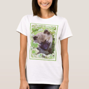 Welpe im Garten Malerei Original Kunst T-Shirt