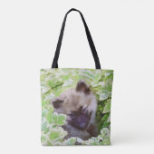 Welpe im Garten Malerei Original Kunst Tasche (Rückseite)