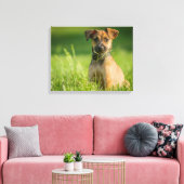 Welpe im Gras Leinwanddruck (Insitu (Wohnzimmer))