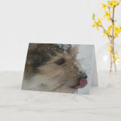 Welpe im Schnee Karte (Gelbe Blume)
