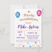 Welpe im Wasserfarben zum Geburtstag Einladung (Rückseite)