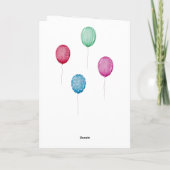 Welpe im Wasserfarben zum Geburtstag Karte (Rückseite)