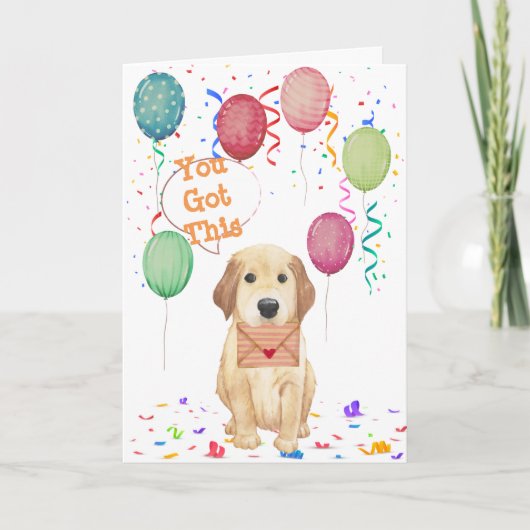 Welpe im Wasserfarben zum Geburtstag Karte (Vorderseite)