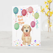Welpe im Wasserfarben zum Geburtstag Karte (Gelbe Blume)