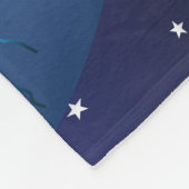 Welpe im Weltraum und Alien mit Teleskop Fleecedecke (Ecke)