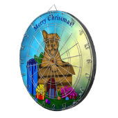 Welpe in A Box , frohe Weihnachten Dartscheibe (Vorderseite rechts)