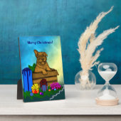 Welpe in A Box , frohe Weihnachten Fotoplatte (Seite)