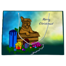 Welpe in A Box , frohe Weihnachten