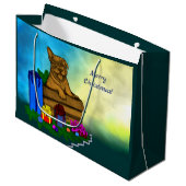 Welpe in A Box , frohe Weihnachten Große Geschenktüte (Vorderseite Schrägansicht)