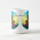 Welpe in A Box , frohe Weihnachten Kaffeetasse (Mittel)