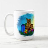 Welpe in A Box , frohe Weihnachten Kaffeetasse (Links)