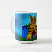 Welpe in A Box , frohe Weihnachten Kaffeetasse (Vorderseite Links)