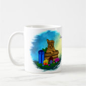 Welpe in A Box , frohe Weihnachten Kaffeetasse (Links)