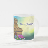 Welpe in A Box , frohe Weihnachten Mattglastasse (VorderseiteRechts)