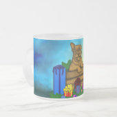 Welpe in A Box , frohe Weihnachten Mattglastasse (Vorderseite Links)