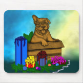 Welpe in A Box , frohe Weihnachten Mousepad (Vorne)